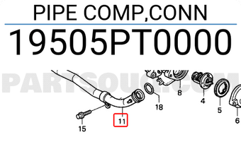 Honda 19505PT0000 PIPE COMP,CONN