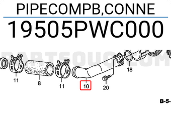 Honda 19505PWC000 PIPECOMPB,CONNE