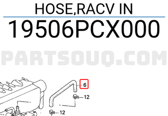 Honda 19506PCX000 HOSE,RACV IN