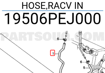 Honda 19506PEJ000 HOSE,RACV IN