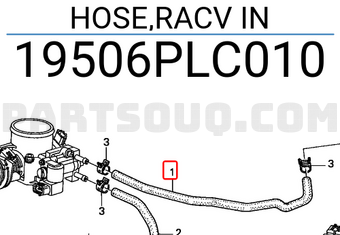 Honda 19506PLC010 HOSE,RACV IN