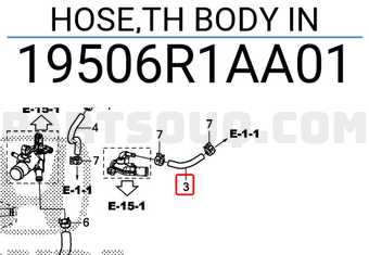 Honda 19506R1AA01 HOSE,TH BODY IN