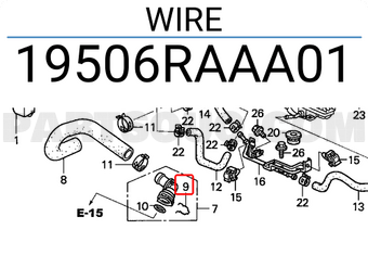 Honda 19506RAAA01 WIRE
