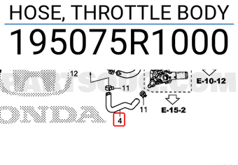 Honda 195075R1000 HOSE, THROTTLE BODY