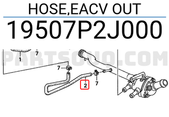Honda 19507P2J000 HOSE,EACV OUT