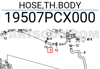 Honda 19507PCX000 HOSE,TH.BODY