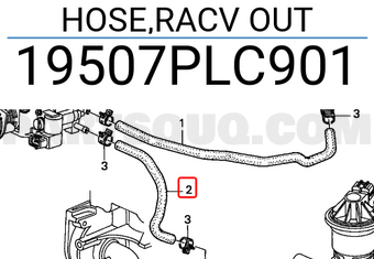 Honda 19507PLC901 HOSE,RACV OUT