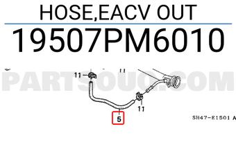 Honda 19507PM6010 HOSE,EACV OUT