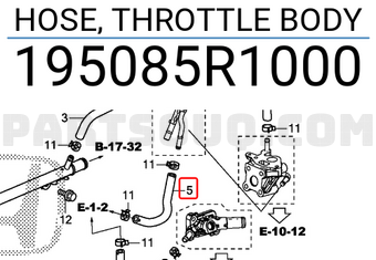 Honda 195085R1000 HOSE, THROTTLE BODY