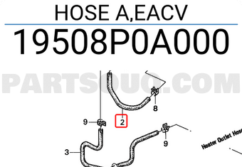 Honda 19508P0A000 HOSE A,EACV