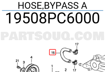 Honda 19508PC6000 HOSE,BYPASS A
