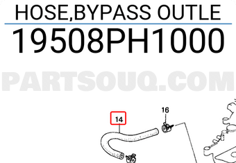 Honda 19508PH1000 HOSE,BYPASS OUTLE
