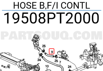Honda 19508PT2000 HOSE B,F/I CONTL