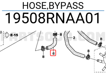 Honda 19508RNAA01 HOSE,BYPASS