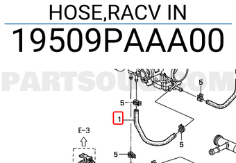 Honda 19509PAAA00 HOSE,RACV IN