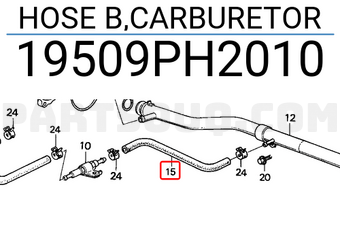 Honda 19509PH2010 HOSE B,CARBURETOR