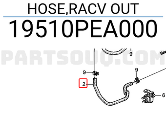 Honda 19510PEA000 HOSE,RACV OUT