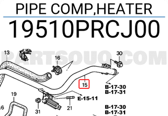 Honda 19510PRCJ00 PIPE COMP,HEATER