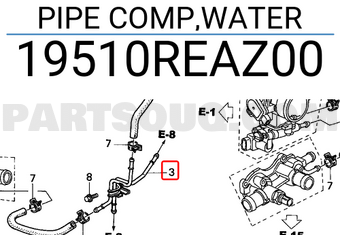 Honda 19510REAZ00 PIPE COMP,WATER