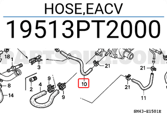 Honda 19513PT2000 HOSE,EACV