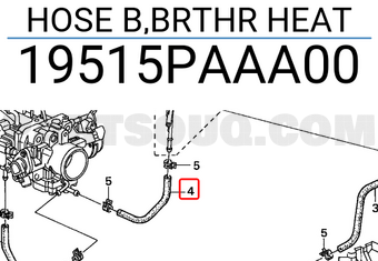 Honda 19515PAAA00 HOSE B,BRTHR HEAT