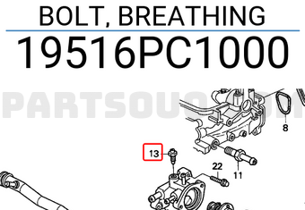 Honda 19516PC1000 BOLT, BREATHING