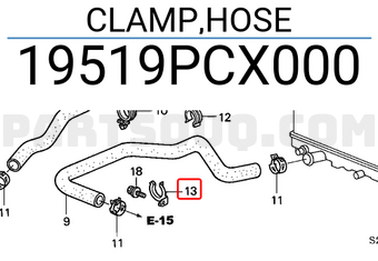 Honda 19519PCX000 CLAMP,HOSE