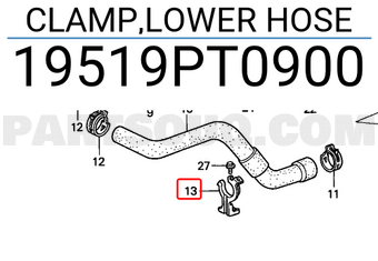Honda 19519PT0900 CLAMP,LOWER HOSE