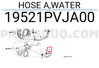 Honda 19521PVJA00 HOSE A,WATER