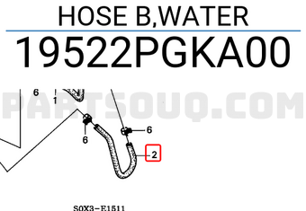Honda 19522PGKA00 HOSE B,WATER