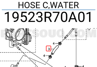 Honda 19523R70A01 HOSE C,WATER