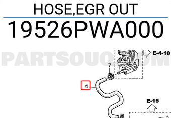 Honda 19526PWA000 HOSE,EGR OUT