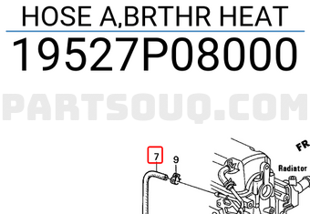 Honda 19527P08000 HOSE A,BRTHR HEAT