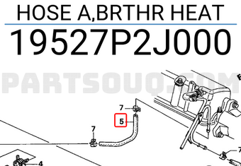 Honda 19527P2J000 HOSE A,BRTHR HEAT