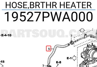 Honda 19527PWA000 HOSE,BRTHR HEATER