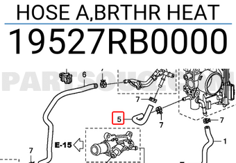 Honda 19527RB0000 HOSE A,BRTHR HEAT