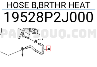 Honda 19528P2J000 HOSE B,BRTHR HEAT