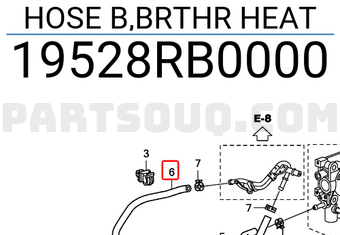 Honda 19528RB0000 HOSE B,BRTHR HEAT