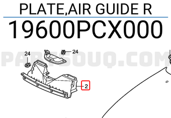 Honda 19600PCX000 PLATE,AIR GUIDE R