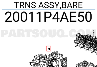 Honda 20011P4AE50 TRNS ASSY,BARE