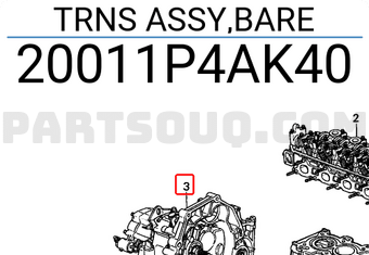 Honda 20011P4AK40 TRNS ASSY,BARE
