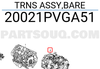 Honda 20021PVGA51 TRNS ASSY,BARE