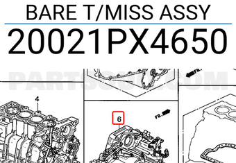 Honda 20021PX4650 BARE T/MISS ASSY