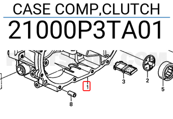 Honda 21000P3TA01 CASE COMP,CLUTCH