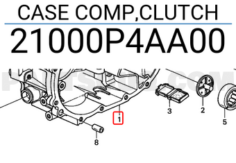 Honda 21000P4AA00 CASE COMP,CLUTCH