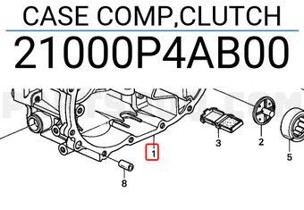 Honda 21000P4AB00 CASE COMP,CLUTCH
