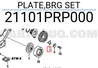 Honda 21101PRP000 PLATE,BRG SET