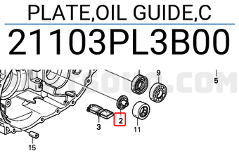 Honda 21103PL3B00 PLATE,OIL GUIDE,C