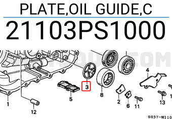 Honda 21103PS1000 PLATE,OIL GUIDE,C