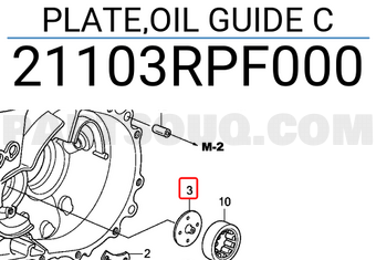 Honda 21103RPF000 PLATE,OIL GUIDE C